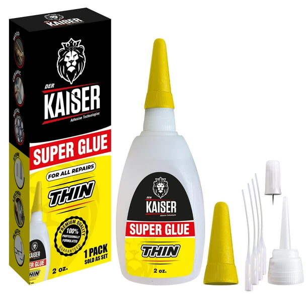 Botella fina de cianoacrilato (CA) Super Glue Der Kaiser de 60 ml