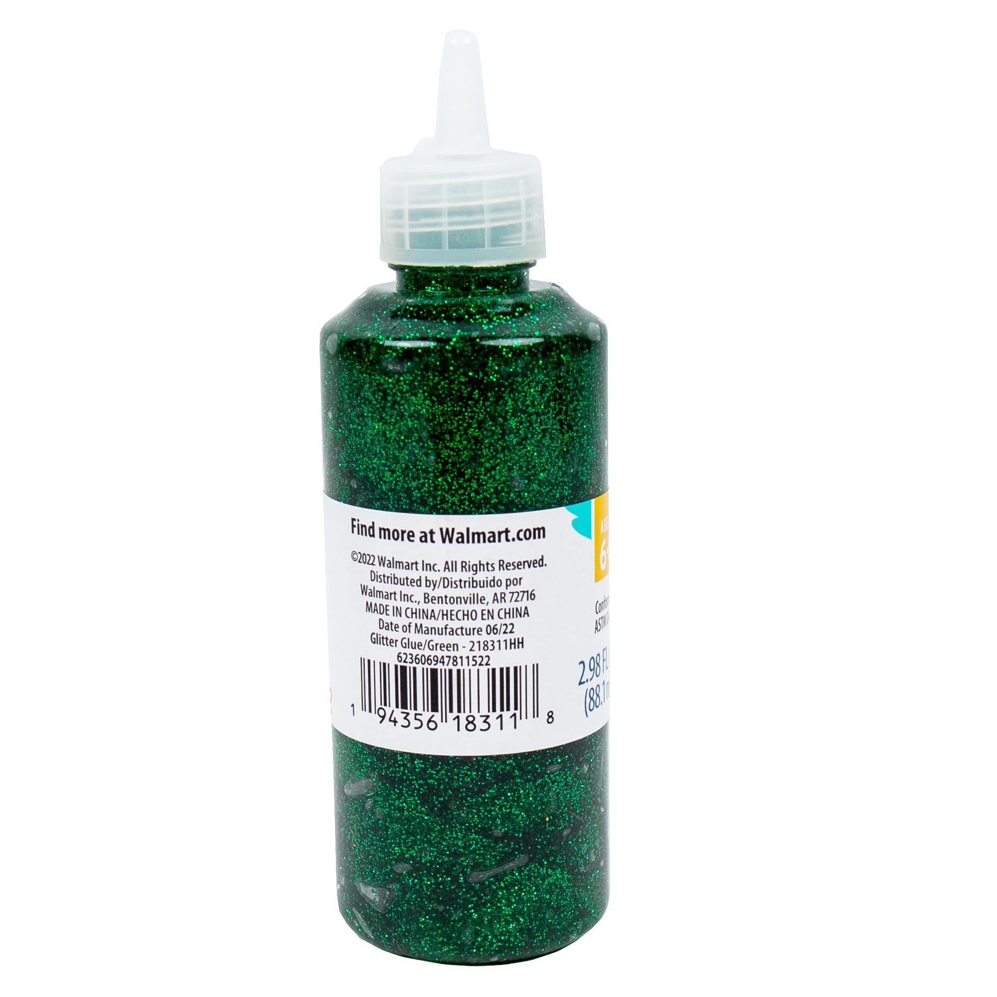 Hello Hobby Green Glitter Glue, 2.9 oz., Boys and Girls, Child, Ages 6+