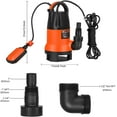 thumbnail image 4 of Sump Pump, PROSTORMER 1HP 3700GPH Submersible Clean/Dirty Water Pump with Automatic Float Switch for Pool, Pond,Garden, Flooded Cellar, Aquarium and Irrigation, 4 of 5