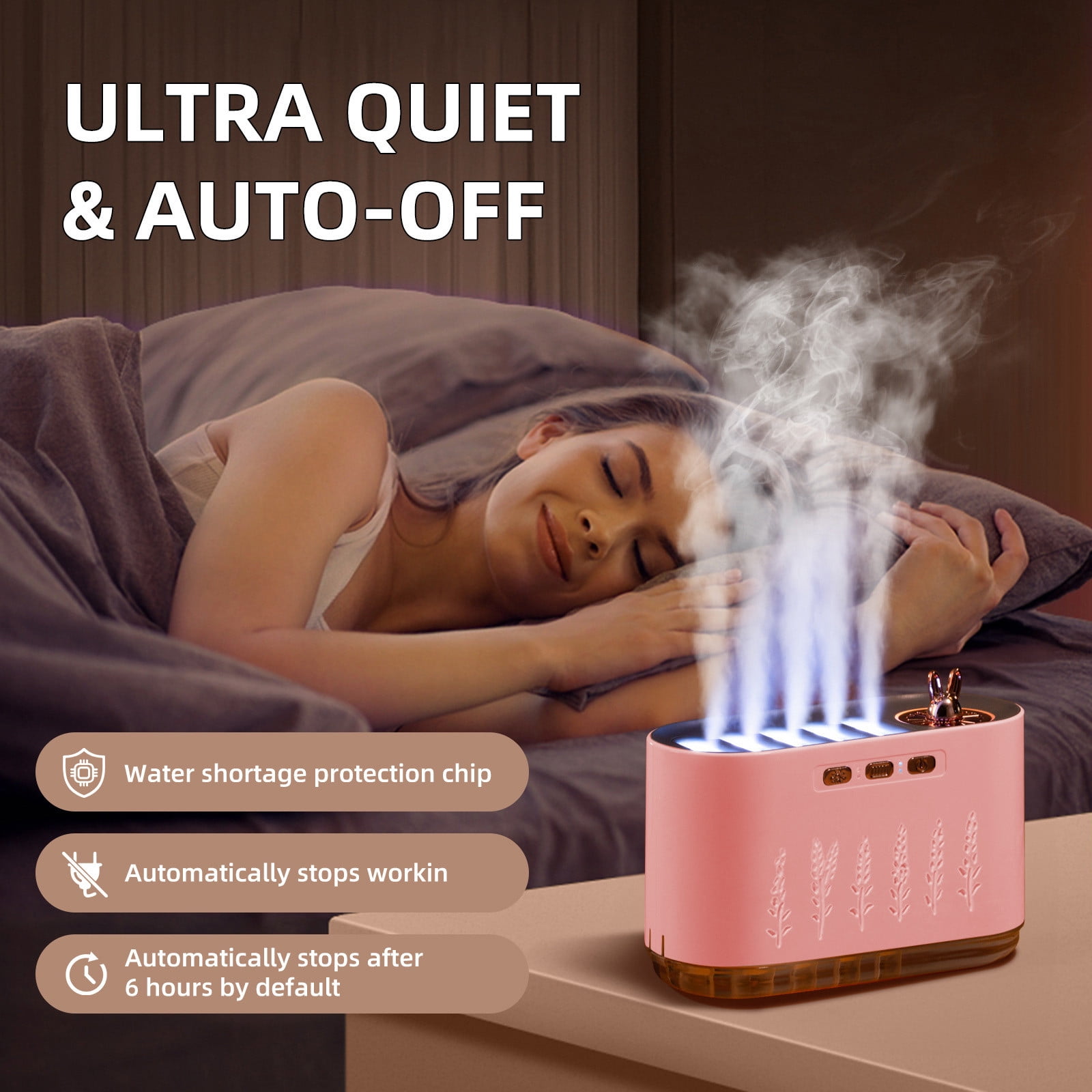 Iumwxz USB Humidifier with Digital Humidity Display, 700ML Portable Cool Mist Humidifier for Bedroom Office Plants, Quiet Operation with 3 Mist Modes, USB Powered Easy to Clean