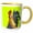 Yellow/White, variant on 3drose, Rooster on Green Background, 11oz Two-tone Yellow Mug