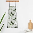 thumbnail image 5 of Zufioo green plaid Moose tree Print Tie-up Apron, Unisex Kitchen Apron - Oil-proof, Stain-proof and Waterproof, Suitable for Restaurants and Service Industries-One Size, 5 of 9