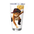 thumbnail image 1 of Vaso de 20 oz de El Gato con Botas, taza de viaje de café con aislamiento al vacío de acero inoxidable, taza de café, taza de viaje con tapa, taza térmica para exteriores, 1 of 8