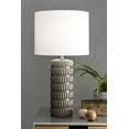 thumbnail image 2 of 25-inch Tangela Ridged Ceramic Linen Shade Table Lamp, 2 of 2