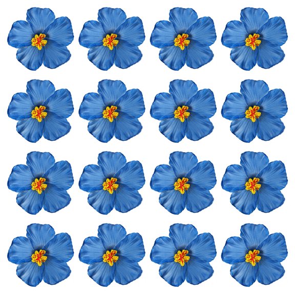 Uxcell Hawaiian Hibiscus Flowers Artificial Flowers Hair Clip DIY Foam Hibiscus Flower Blue 16 Pack