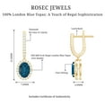 thumbnail image 5 of Rosec Jewels Classic J Hoop Drop Earrings with London Blue Topaz and Diamond for Women - 2.75 CT, 18K Yellow Gold, 5 of 8