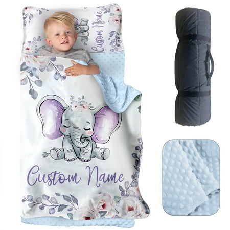 AOLOA Personalized Toddler Nap Mat for Preschool Custom Name Kids Nap Mat with Pillow Cover and Soft Dot Minky Blanket Elephant Princess Design Daycare Nap Mats Rolled Slumber Bags Easy to Carry AOLOA Personalized Toddler Nap Mat for Preschool Custom Name Kids Nap Mat with Pillow Cover and Soft Dot Minky Blanket Elephant Princess Design Daycare Nap Mats Rolled Slumber Bags Easy to Carry