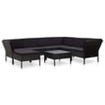 thumbnail image 1 of vidaXL 8 Piece Garden Lounge Set with Cushions Poly Rattan Black, 1 of 5