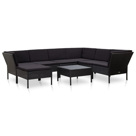 vidaXL Patio Furniture Set 8 Piece Sectional Sofa with Coffee Table Rattan