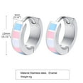 thumbnail image 2 of HIJONES Stainless Steel Progress Pride Flag Earrings Transgender Rainbow Earrings Gay Lesbian LGBTQ Huggie Ear Studs Pierced, 2 of 6