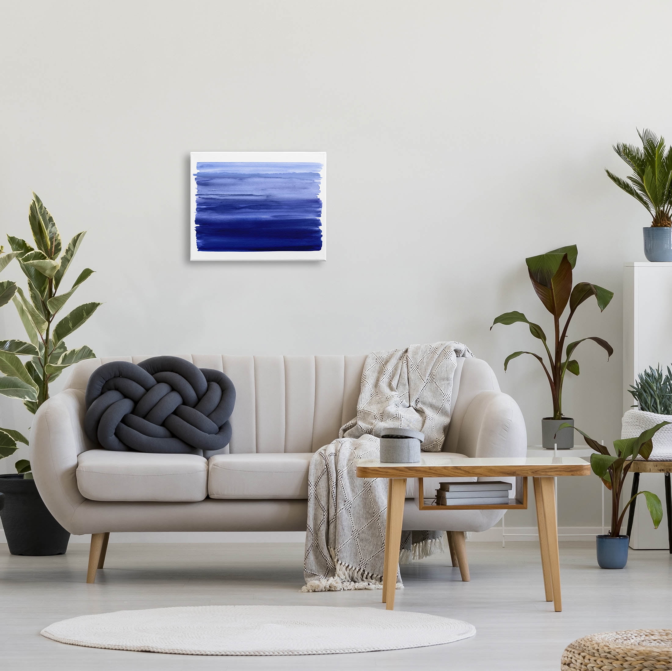 Stupell Industries Brushed Blue Gradient Form Graphic Art Gallery Wrapped Canvas Print Wall Art, Design by Allie Corbin