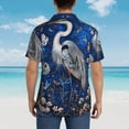 thumbnail image 4 of Fuzoiu Blue Heron Floral Garden Print Hawaiian Shirt for Men, Summer Beach Casual Short Sleeve Button Down Shirts, Men’s Beach Summer Shirts with Pocket,X-Large, 4 of 7