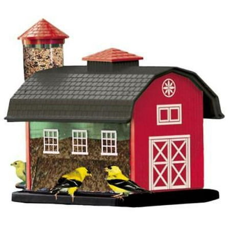 Solo Bird Feeder - Audubon Red Barn Combo Bird Feeder Silo Includes Thistle & Standard Seed Ports