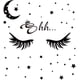 thumbnail image 1 of Pegatinas de pared de PVC con diseño de pestañas, estrellas y luna. ¡Shhh! Vinilo decorativo para la habitación de los más pequeños, color negro, 71 x 38 cm., 1 of 8