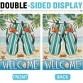 thumbnail image 3 of Dyrenson Welcome Summer Flip Flops Decorative Garden Flag, Beach Coastal Tropical Palm Leaves Yard Outside Home Decoration, Hawaii Nautical Conch Starfish Outdoor Small Decor Double Sided 12 x 18, 3 of 6