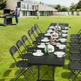 thumbnail image 2 of Neatifyes 8 Foot Plastic Folding Table Portable Long Table for Indoor Outdoor Use Rectangular with Carrying Handle, Black, 2 of 8
