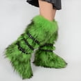 thumbnail image 3 of Women's Knee High Faux Fur Boots With Belt Buckle Flat Heel Warm Comfort Winter Boots, 3 of 5