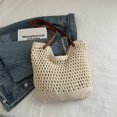 thumbnail image 1 of Bolso tejido de algodón para otoño e invierno 2025, nuevo bolso de hombro de gran capacidad para mujer, diseño de nicho, bolso de mano hueco, 1 of 5