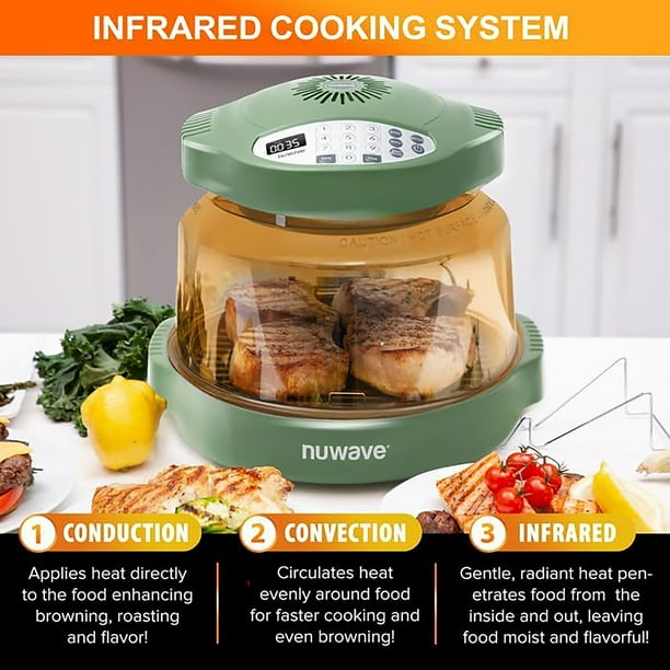 NuWave Pro Plus 2 Air Fryer Wild Olive Durable Power Dome Walmart Business Supplies