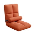 thumbnail image 4 of Silla de suelo con respaldo, sillón reclinable, suave y cómodo para leer, dormitorio, sala de estar acolchada, sillas de juego, sillón tipo sofá Naranja, 4 of 8