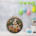 thumbnail image 4 of YWIYIUD 1PC DIY Punch Needle Kits Cute Cartoon Happy Easter Rabbit and Eggs Embroidery Punch Needle Craft with Hoop for Beginners for Festival and Decoration Craft Lovers and Home Decor 6inch, 4 of 4