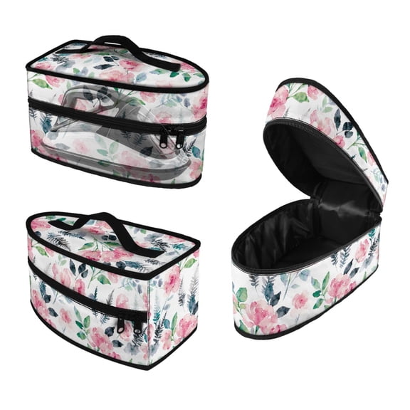 HELLHERO Flowers Pattern Handheld Steamer Iron Storage Bag Polyester Handle with Zipper Handle Traveling, Case Only