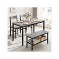 thumbnail image 1 of Bingirl Dining Table Set For 4 Modern Kitchen Table With Chairs And Bench For Small Space 4Person Dining Room Table Set With Metal Frame And Storage Rack Dinette Set For Apartment, 1 of 6