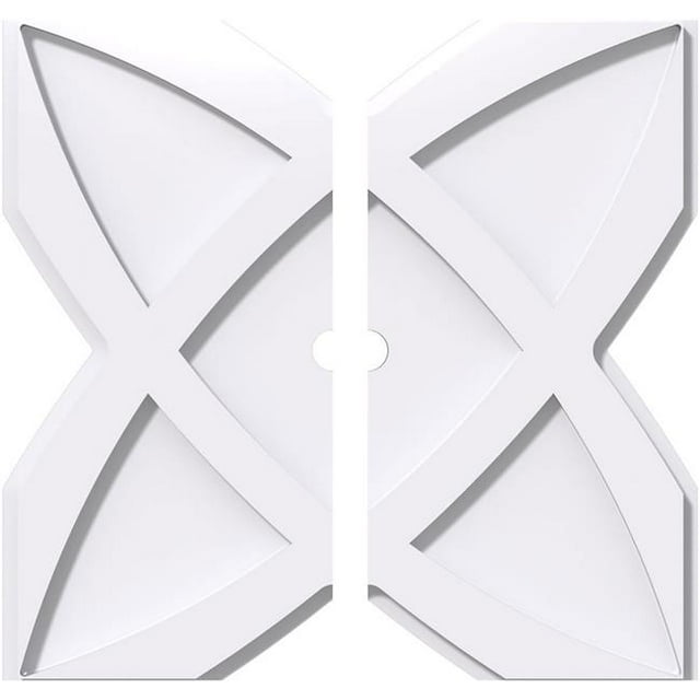 Ekena Millwork CMP32TS2-02000 32 in. OD x 2 in. ID Square Titus Architectural Grade PVC Contemporary Ceiling Medallion - 2 Piece