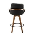 thumbnail image 3 of Cosmo Mid-Century Counter Stool in Walnut and Black Faux Leather by LumiSource, 3 of 8