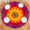 thumbnail image 2 of Colorful Tie Dye Mandala Pattern Round Fitted Tablecloth with Elastic Edge,Dining Table Cover Waterproof,Outdoor Round Tablecloth for Camping,Dining,Indoor and Outdoor, 2 of 7