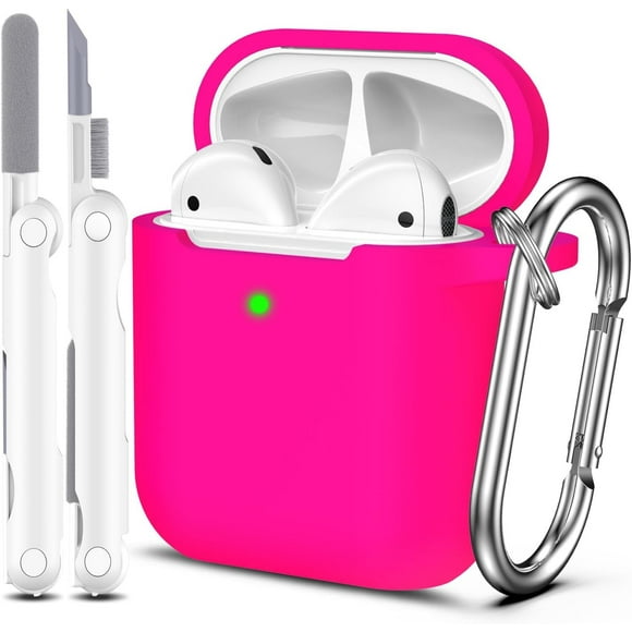 for AirPod 2nd Generation & 1st Generation Case Cover with Cleaner kit and Earbuds Hook Cover (2Pairs),Soft