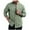 Green, variant on Maplenight Men's Shirts Cotton Stand Collar Button Down Long Sleeve Shirts Fall Winter Solid Color Loose Breathable Casual Tops with Pocket