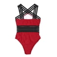 thumbnail image 3 of KelaJuan Sexy One-piece Swimsuit, Cross Shoulder Straps Beachwear, Women Solid Color Swimwear, 3 of 7