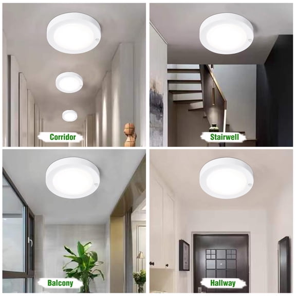MingBright 2Pack 3000K 6'' Motion Sensor LED Ceiling Light, 120V LED Flush Mount Round Lighting Fixture, 10W 700lm LED Closet Light for Indoor/Outdoor, Porches, Closet Rooms, Stairs, Hallways