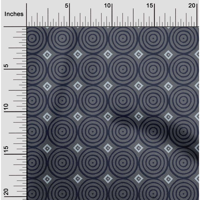 oneOone Silk Tabby Fabric Diamond & Circle Block Decor Fabric Printed BTY 42 Inch Wide