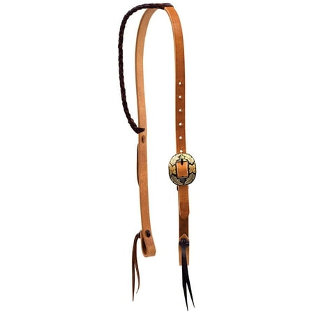 - Wildfire Saddlery 3/4 Twisted Tied Braided Ear Headstall With Silver Texas Buckle