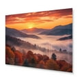 thumbnail image 2 of Designart "Sunset Over the Great Smoky Mountains in Tennessee II" Tennessee Metal Art Living Room, 2 of 5