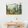 thumbnail image 2 of Nawypu  Framed Canvas Print Wall Art Watercolor Mountain Forest Landscape Nature Wilderness Illustrations Modern Rustic Scenic Colorful for Living Room, Bedroom, Office, 2 of 4
