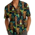 thumbnail image 5 of Retro Tiki Hawaiian Shirt For Men Vintage 80s Beach Tikis Mens Hawaiian Shirts Short Sleeve Button Down Shirt Men, 5 of 7