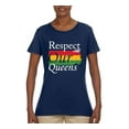 thumbnail image 2 of Wild Bobby Respect Our Queens Black Pride Womens Graphic T-Shirt, Navy, X-Large, 2 of 5