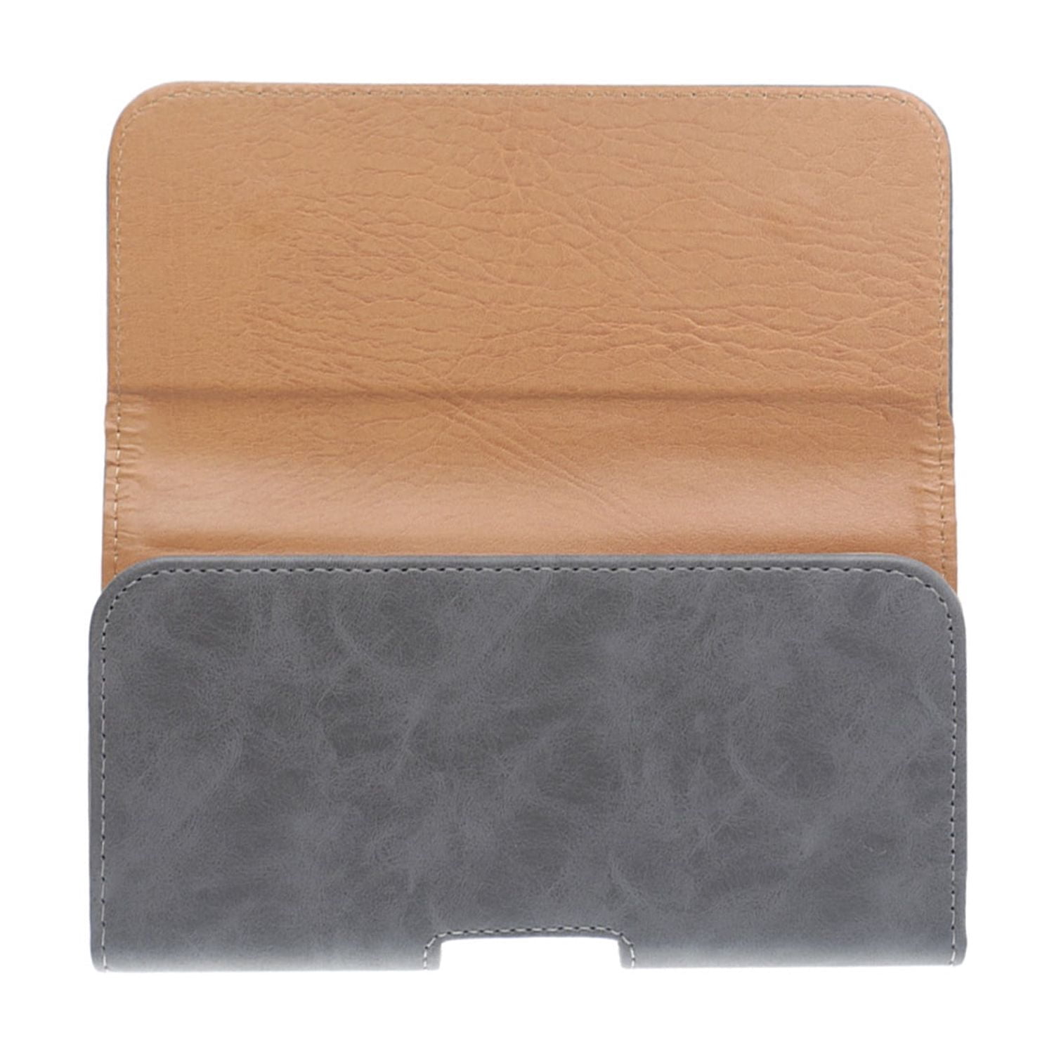 EVO 6.9" Horizontal Leather Pouch - Grey