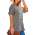 thumbnail image 2 of XCHQRTI Be Kind Womens Shirt Plus Size Graphic Tees Short Sleeve V Neck Summer Casual T Shirt, 2 of 7