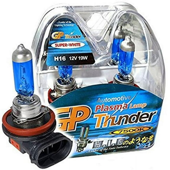 GP-Thunder SGP75K-H16 7500 K H16 Super White Xenon Quartz Light Bulbs for Headlamp Fog Cornering Day Time Running Lights