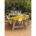 thumbnail image 4 of 60x102 Inch Outdoor Tablecloth with Umbrella Hole Zipper Rectangle Flower Gnomes Rectangular Tablecloths Outside Waterproof Yellow Botanical Floral Plaid Star Bee Patio Table Cover for Picnic Party, 4 of 8