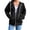 C-Black92, variant on DHFJKG Plus Size Hooded Jacket For Women Solid Color Zip Up Casual Outerwear With Pockets And Drawstring Warm Sportswear Long Sleeve Streetwear Leisure Coats