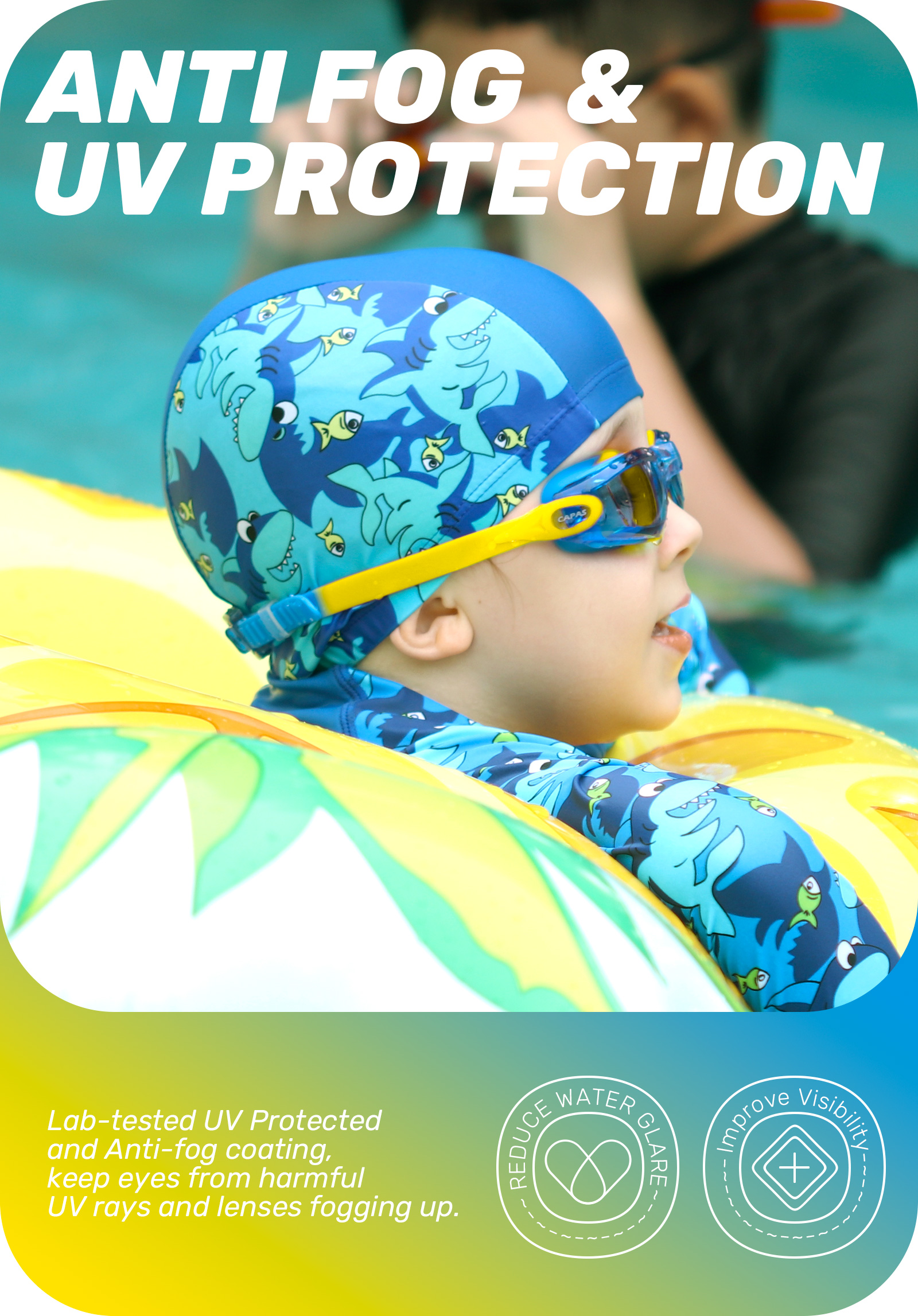 CAPAS Kids Swim Goggles 2-Pack Ages 4-12 photo 2