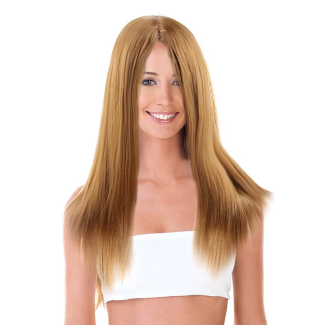 Qarigey Mujer peluca diadema larga recta DIY fiesta pelo falso resistente al calor portátil reutilizable decoración vestidor peluquín regalo tipo 1 Cuidado del cabello tipo 4 Qarigey MR1431-04