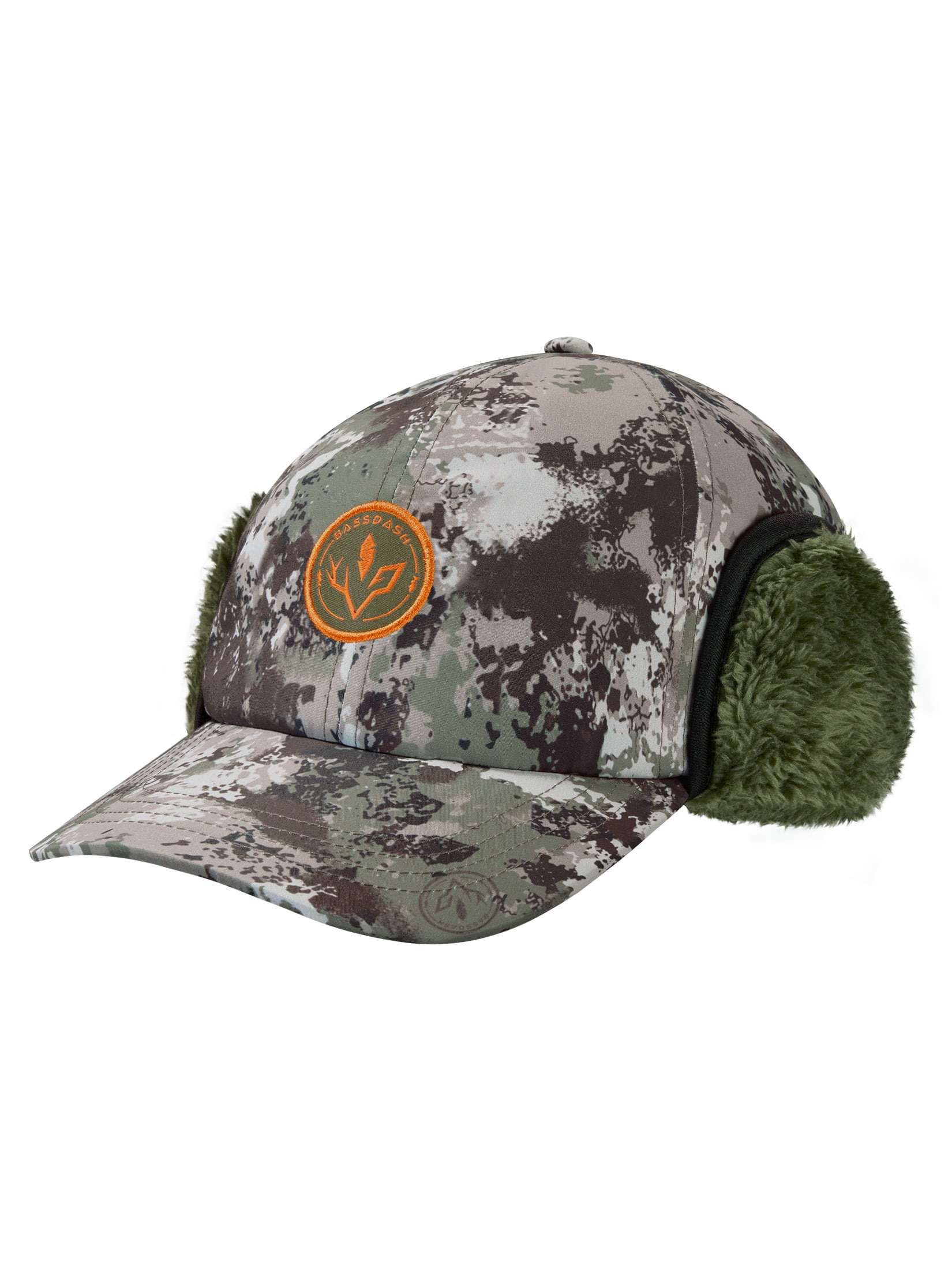 BASSDASH Warm Fleece Lined Hat with Ear Flap Winter Water Resistant Windproof Baseball Sports Cap for Hunting Hiking Fishing