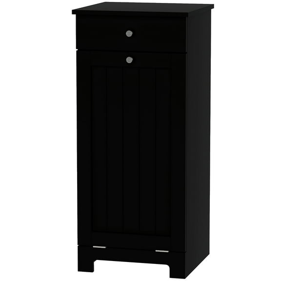 HOMCOM Tilt Out Laundry Hamper, Laundry Hamper Cabinet with Drawer, Black