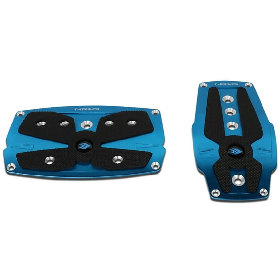 NRG Innovations NRG-PDL-250BL NRG Innovations PDL-250BL Aluminum Automatic Transmission AT Foot Pedal Cover Plates w/Rubber Trim Inserts